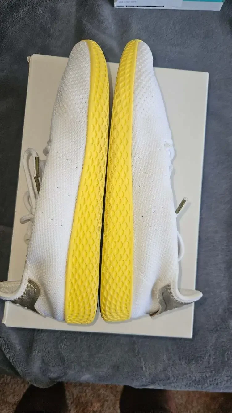 Adidas x Pharrell Williams Tennis Hu Sneakers (BY2674) White/Yellow